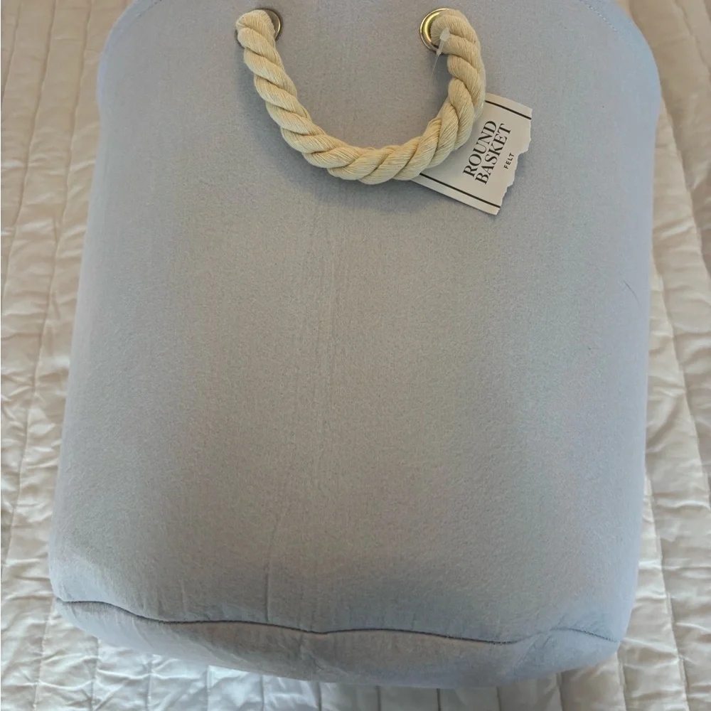 Light Gray Fabric Storage Basket 14 inches tall- perfect for organizing